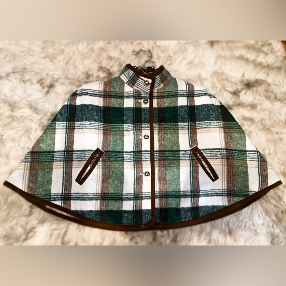 Janie & Jack plaid poncho - size 3-4 years